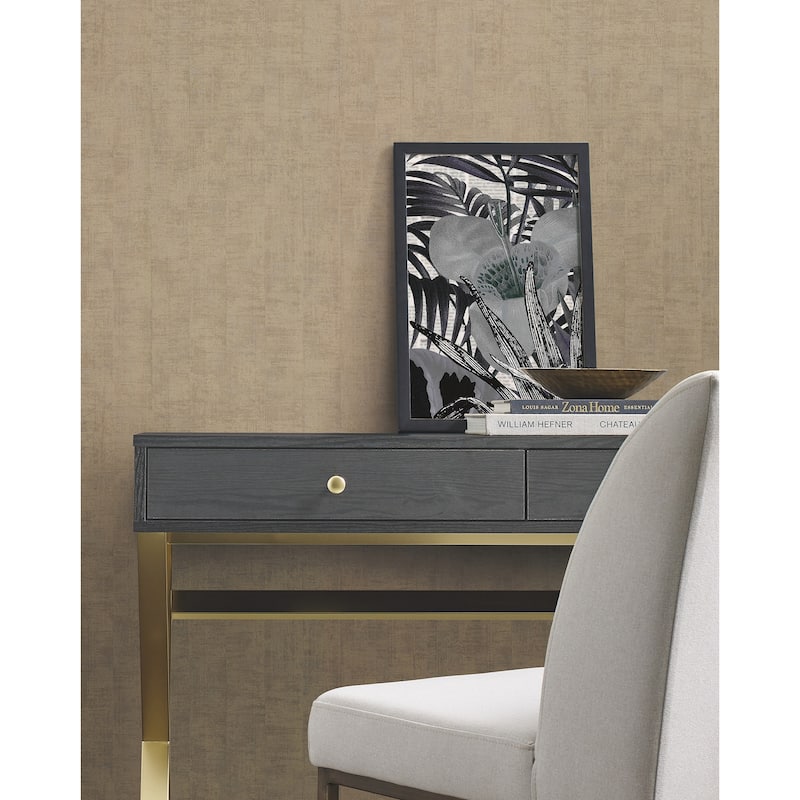 Warner Costello Brass Distressed Wallpaper