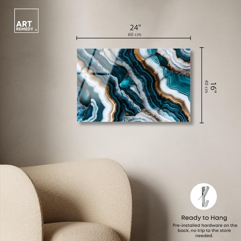 Teal Tides Treasure I Acrylic by Art Remedy, Ready to Hang