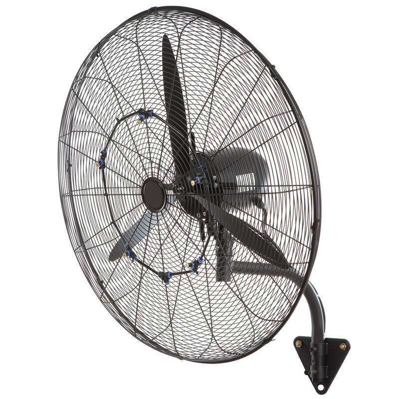 Wall-Mount Misting Fan, 30 Inch, 3-speed High Velocity Max 9500 CFM, Waterproof Oscillating Industrial Wall Fan
