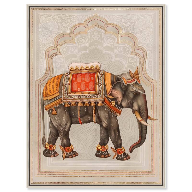 Elephant Queen Canvas by Art Remedy - Silver - 20" x 24"
