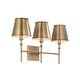 preview thumbnail 1 of 2, Whitney 3-light Aged Brass Bath/ Vanity Fixture