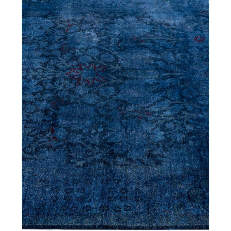 Overdyed One-of-a-Kind Hand-Knotted Area Rug - Navy - 4' 3" x 6' 1"
