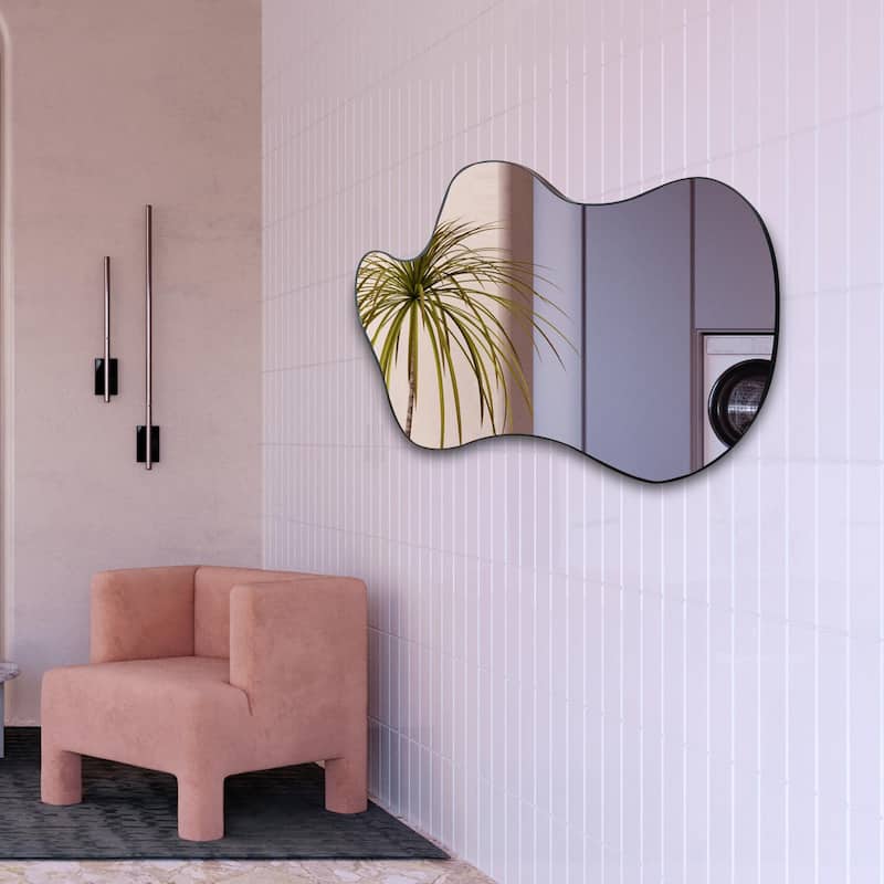 Asymmetrical Irregular Modern Decorative Mirror - 46 x 26 Inches