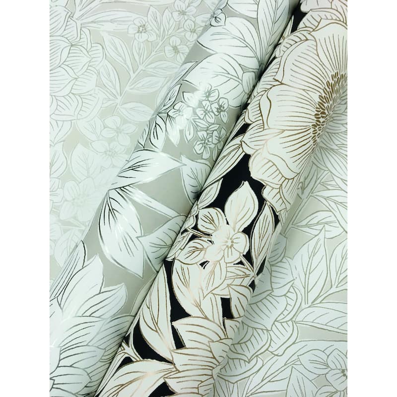 Millau Vinyl Wood Block Blooms Wallpaper 27 in x 27 ft = 60.75 sq ft
