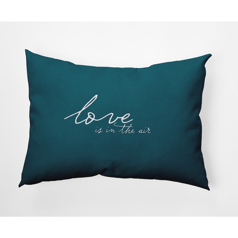Love in the Air Valentine's Day Decorative Indoor Pillow - 14" x 20" - Teal Apetite