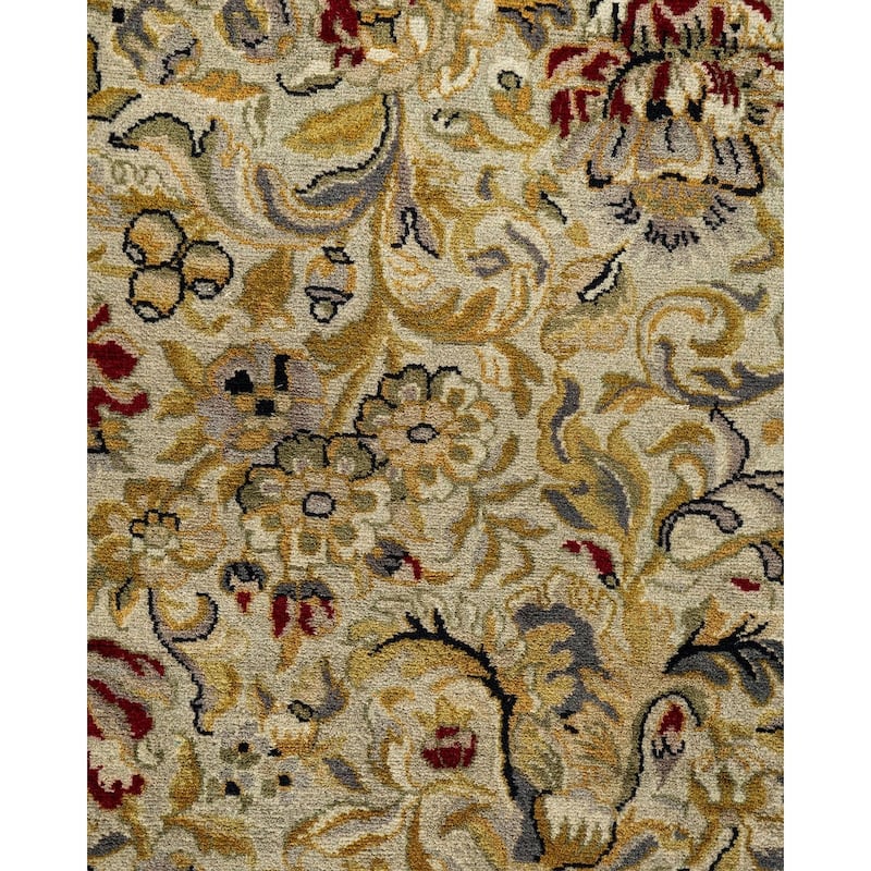 Overton Hand Knotted Wool Vintage Inspired Modern Contemporary Overdyed Ivory Runner Rug - 2' 6" x 8' 2"