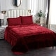 preview thumbnail 20 of 32, Embossed Floral Bed Blanket 85"x95" - 9lbs Burgundy