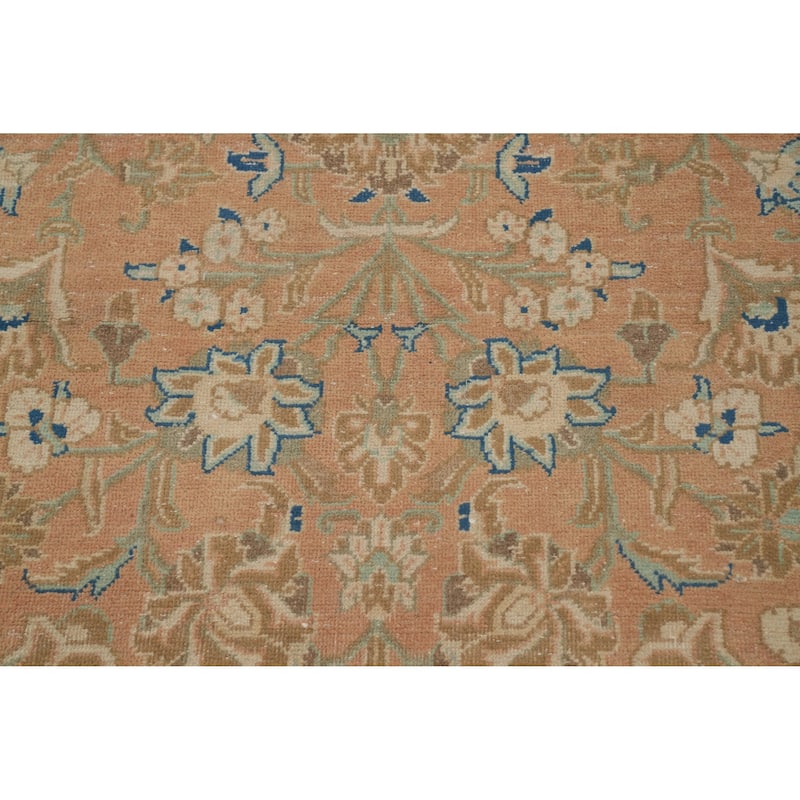 Hand Knotted Oriental 100% Wool Carpet Traditional Floral Oranges & Rust Kashan Area Rug - 13' 10'' X 9' 9''