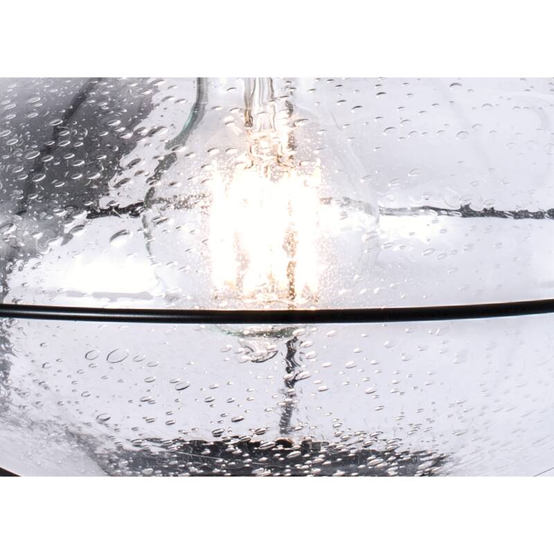 Elk Home Classic Onion Outdoor Post Light - Gun Metal with Seeded Glass