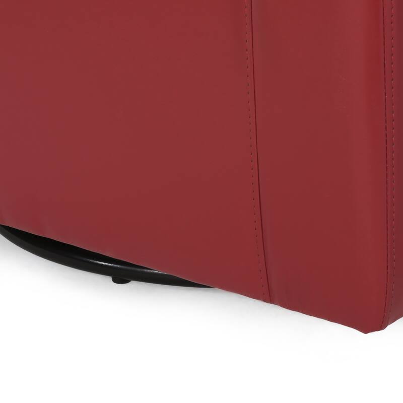 Roomfitters Modern Swivel Club Chair, Faux Leather Accent Armchair with Curved Back and Cushioned Seat for Living Spaces