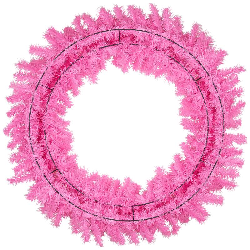 Artificial Pine Christmas Wreath - 36" - Pink - Unlit
