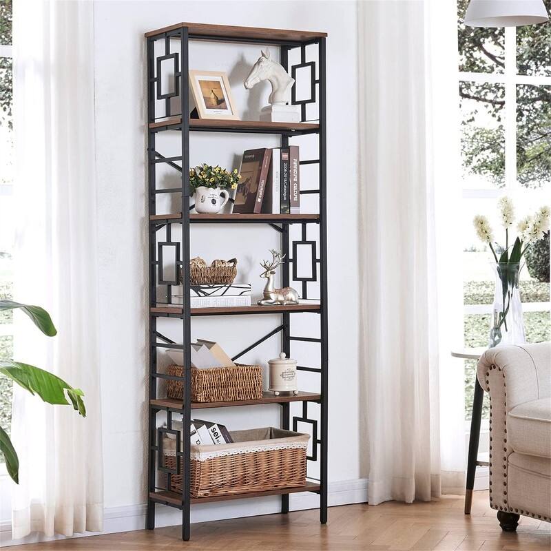 Tall Bookshelf Metal Bookcase and Bookshelves