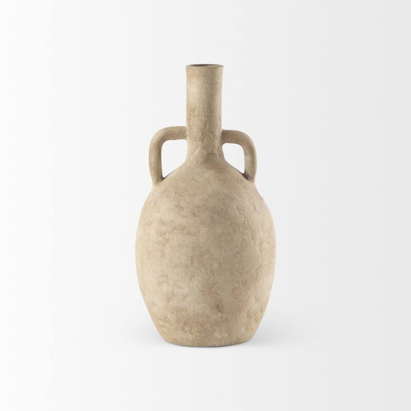 Zenni Warm Beige Ceramic Vase (12")