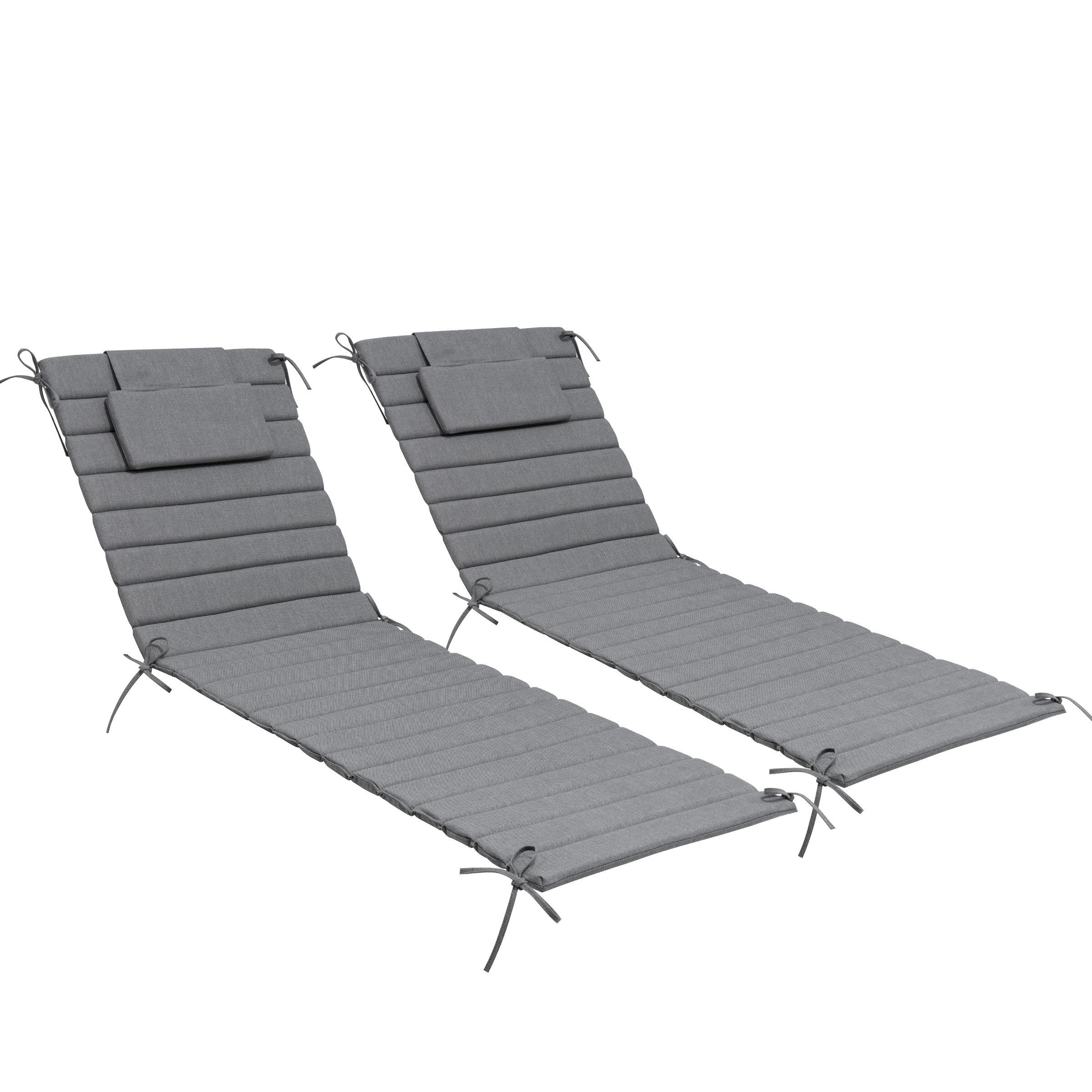 Pellebant Outdoor Chaise Lounge Cushions Patio Lounger Pad with Straps