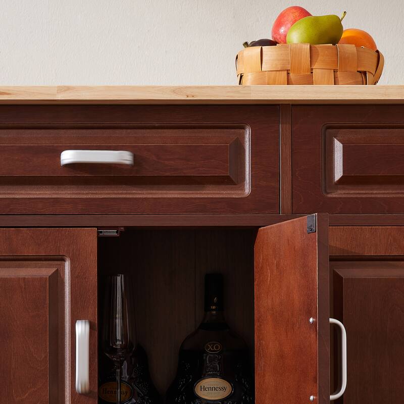 Chichoice 53.8" W Mobile Kitchen Island Cart with Drawers, Rolling Kitchen Island with Storage for Dining Room