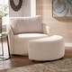 preview thumbnail 2 of 46, Sligo Oversized Wale Corduroy Swivel Accent Chair with Furry Channel Pillow and Ottoman by iNSPIRE Q Bold