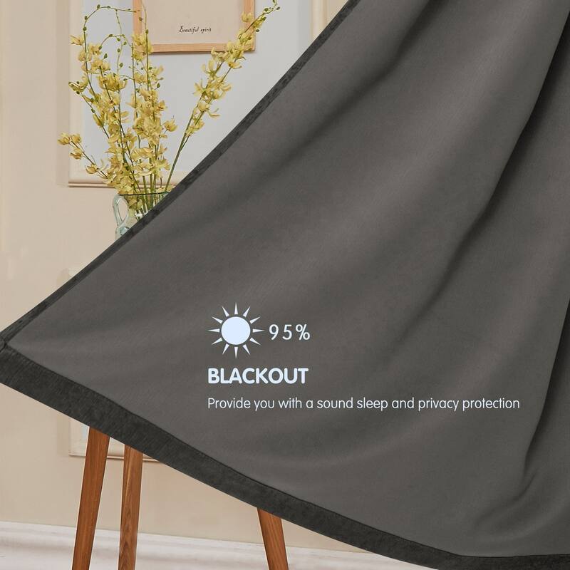 Subrtex Blackout Curtain Solid Thermal Window Drapes Panel Pair