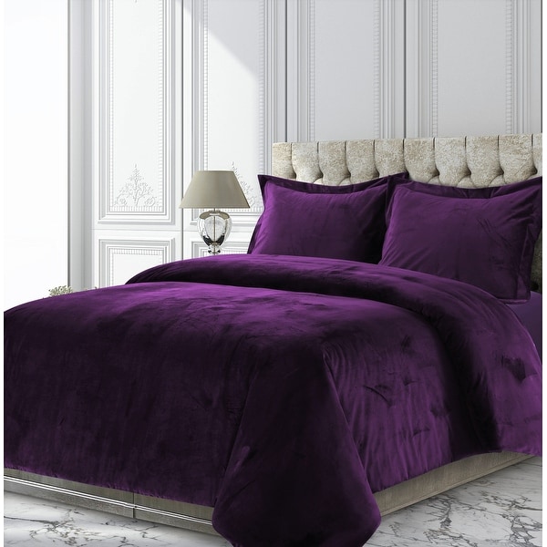Purple Bed Pillow case Solid Queen Standard King size covers polyester 