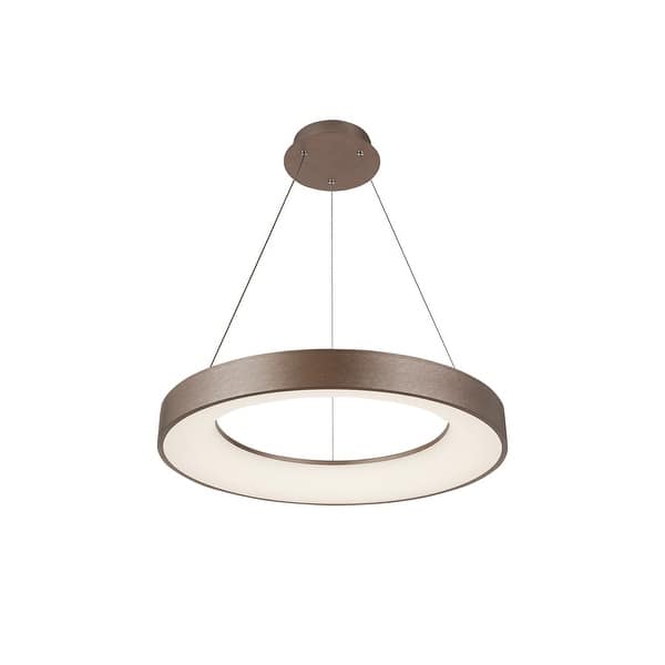 slide 1 of 1, EVOLV Acryluxe Sway 15-inch Round LED Pendant Light with Opal Acrylic