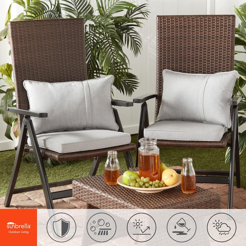 Sunbrella Indoor/ Outdoor 17-inch Square Corded Chair Pad (Set of 2)