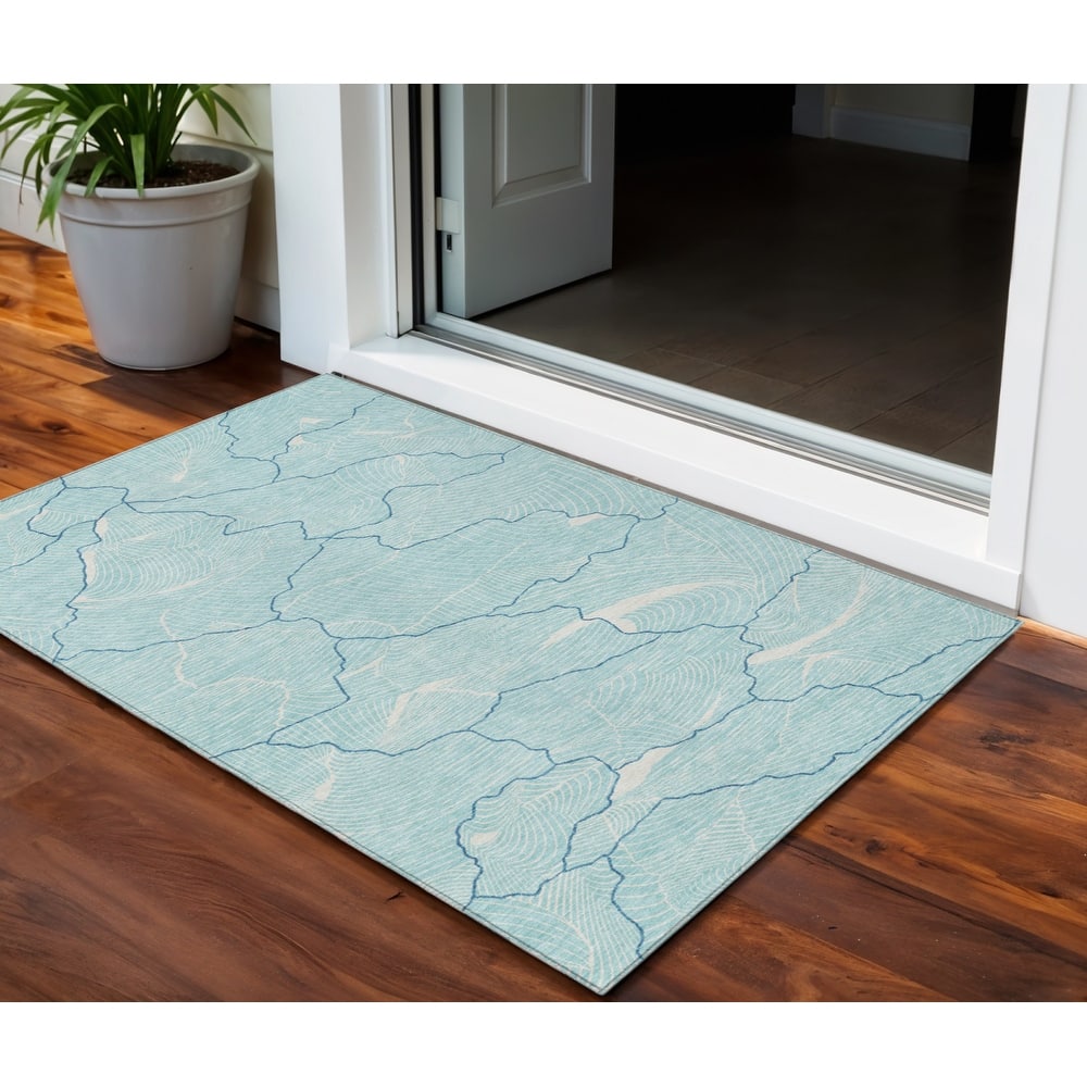HomeRoots Abstract Transitional Rectangle Outdoor Rug