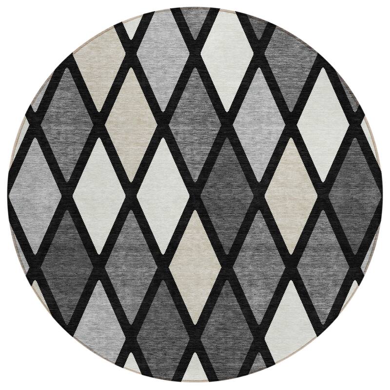 Machine Washable Indoor/ Outdoor Chantille Diamond Prism Rug
