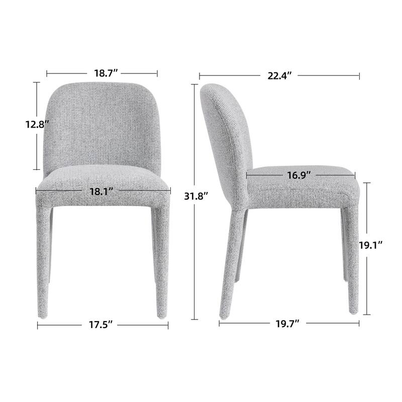 Modern 18" W Upholstered Dining Chair Fully Assembly Design Iron Legs