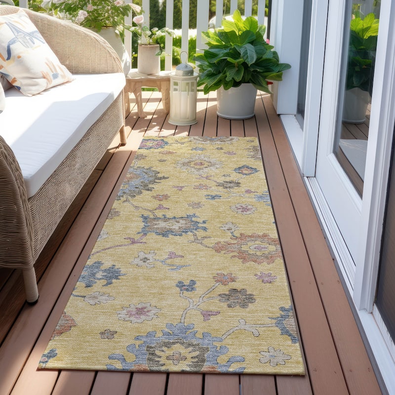 Machine Washable Indoor/ Outdoor Traditional Persian Chantille Rug