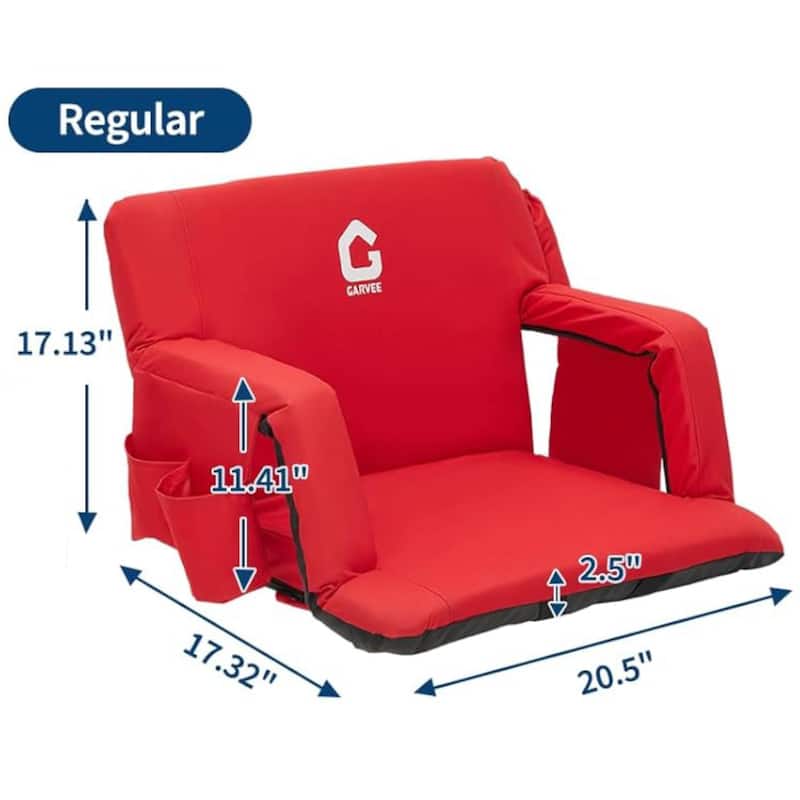 2 PCS 20" Reclining Bleacher Seat, Stadium Chair with Back Support Padded Cushion