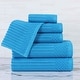 preview thumbnail 77 of 97, Superior Soho Ribbed Cotton 6-Piece Assorted Towel Set Azure