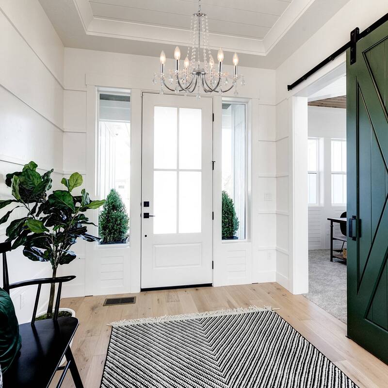 6-Light Classic Chandelier with Crystal Accents for Kitchen Study