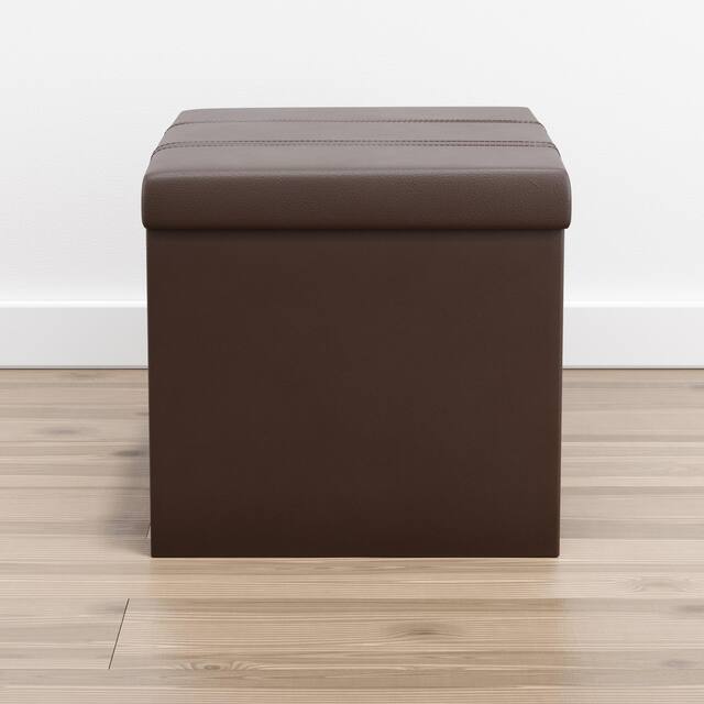 Brookside Foldable Storage Ottoman with Channel Tufting