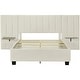 preview thumbnail 26 of 64, Upholstered Platform Bed with Soft Oversized Headboard and Storage Shelves