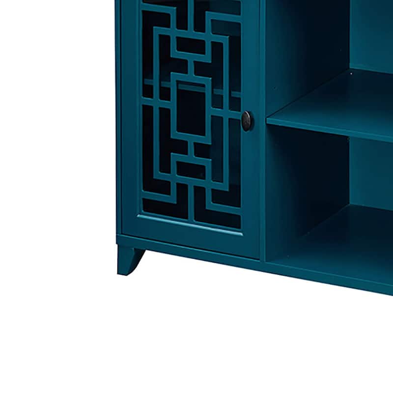 Traditional Vintage Style Wooden Sideboard, Teal Blue