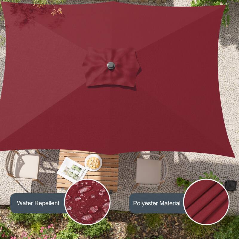 LIVOOSUN 6x9Ft Patio Market Umbrella Weather-Resistant Table Umbrella