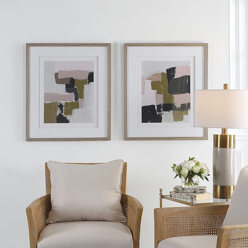 Uttermost Color Block Framed Prints, Set/2 - 26.5"x30.5"x1"