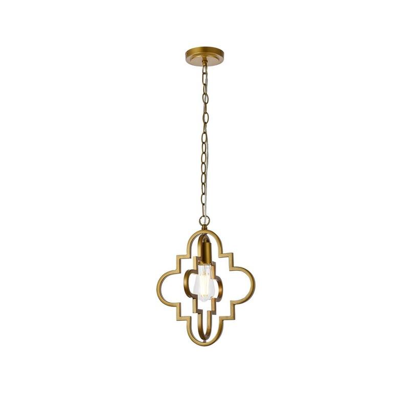 Sage 1 Light Pendant in black - 11 Inch - Brass