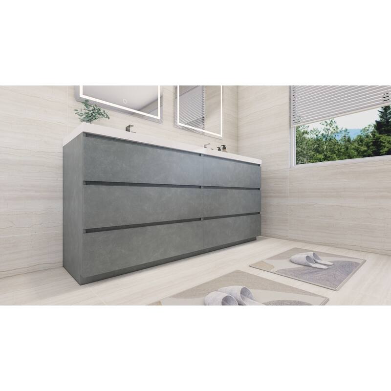 Aron 72'' Freestanding Vanity with Double Reinforced Acrylic Sink