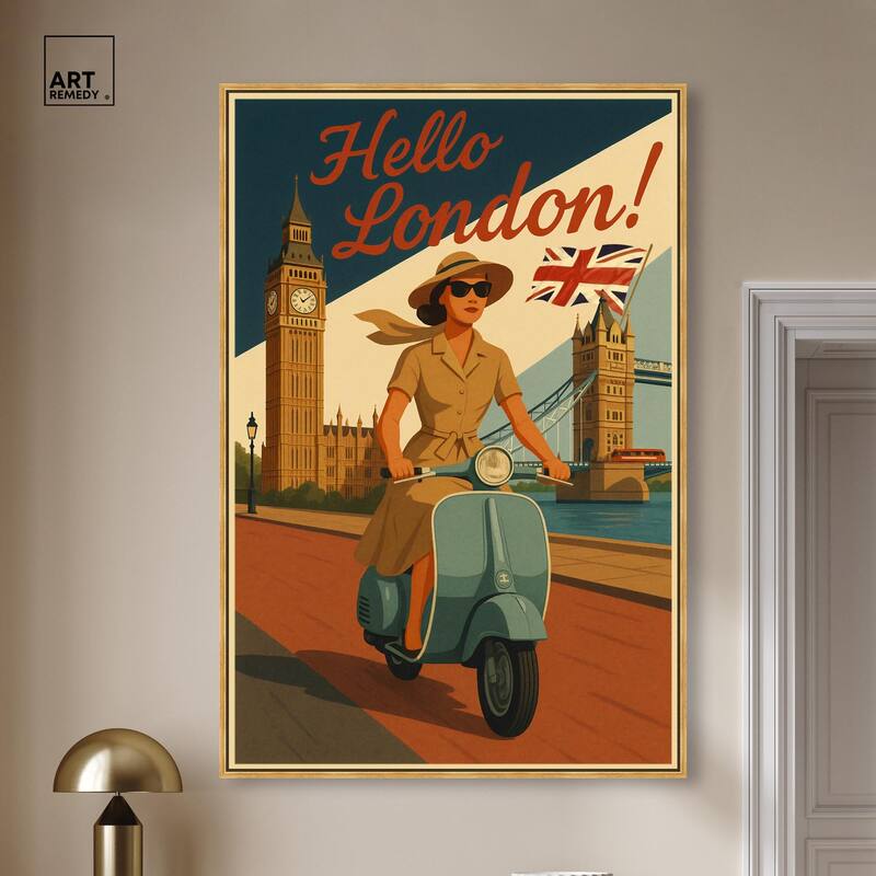 Scooter English Travel Canvas by Art Remedy