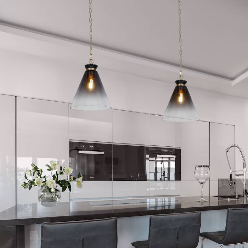 Modern Industrial 1-light Pendant Light Mercury Glass Stain Gold Kitchen Island Light for Dining Room