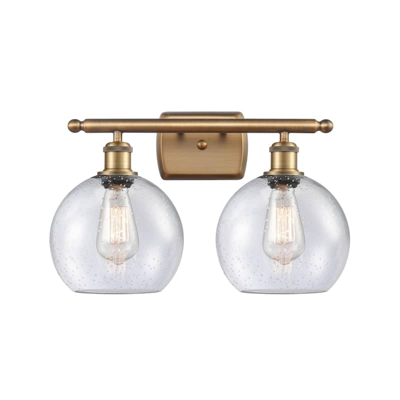 Innovations Lighting 516-2W-11-18 Athens Vanity Athens 2 Light 18" - Brushed Brass / Seedy