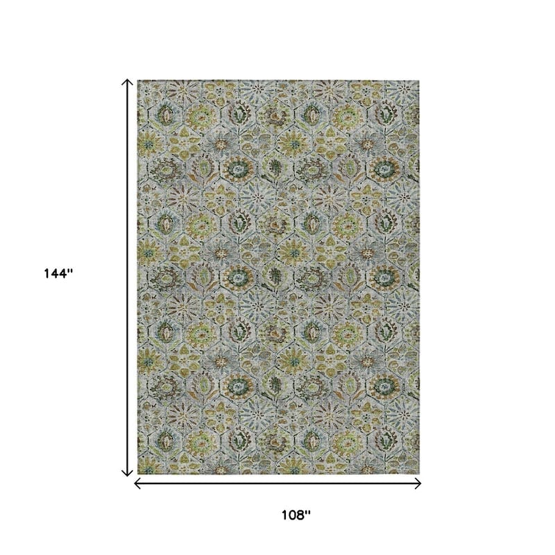 HomeRoots Floral Transitional Rectangle Outdoor Rug