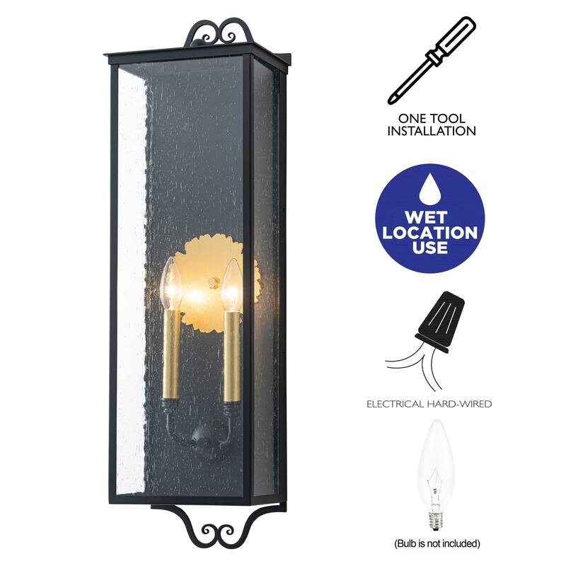 C Cattleya 35 inch Large Outdoor Wall Lantern with Seeded Glass
