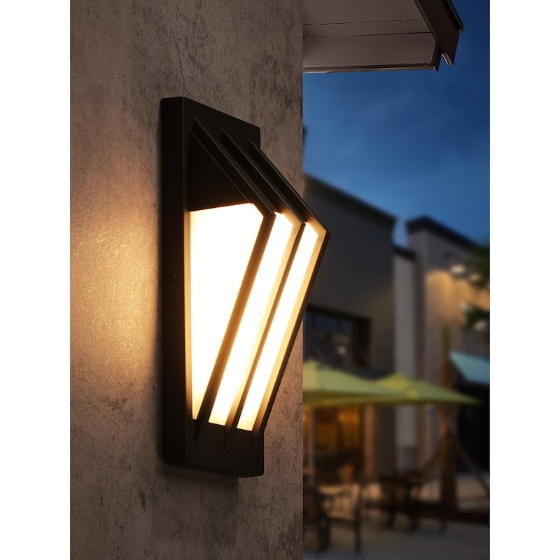 LED Exterior Wall Lights, 100-277V, 3000K Warm White - 2pack