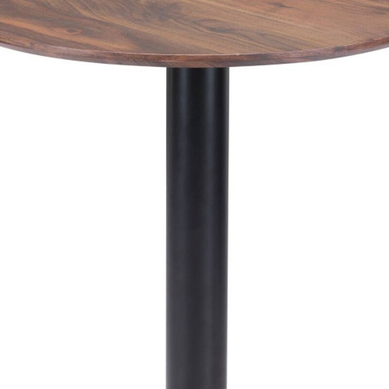 HomeRoots 24" Black And Brown Round End Table - 23.6' X '29.5' X '23.6
