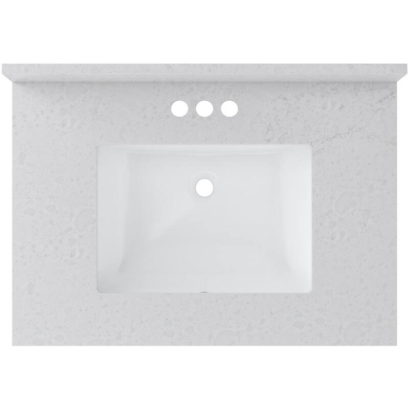 CRAFT + MAIN QZ31224R 31" Quartz Vanity Top with Backsplash and