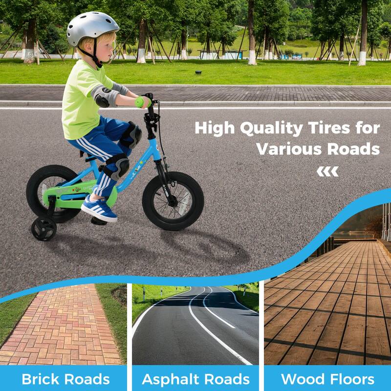 Costway 12-Inch Kids Bicycle with Adjustable Seat Front Handbrake & - See Details