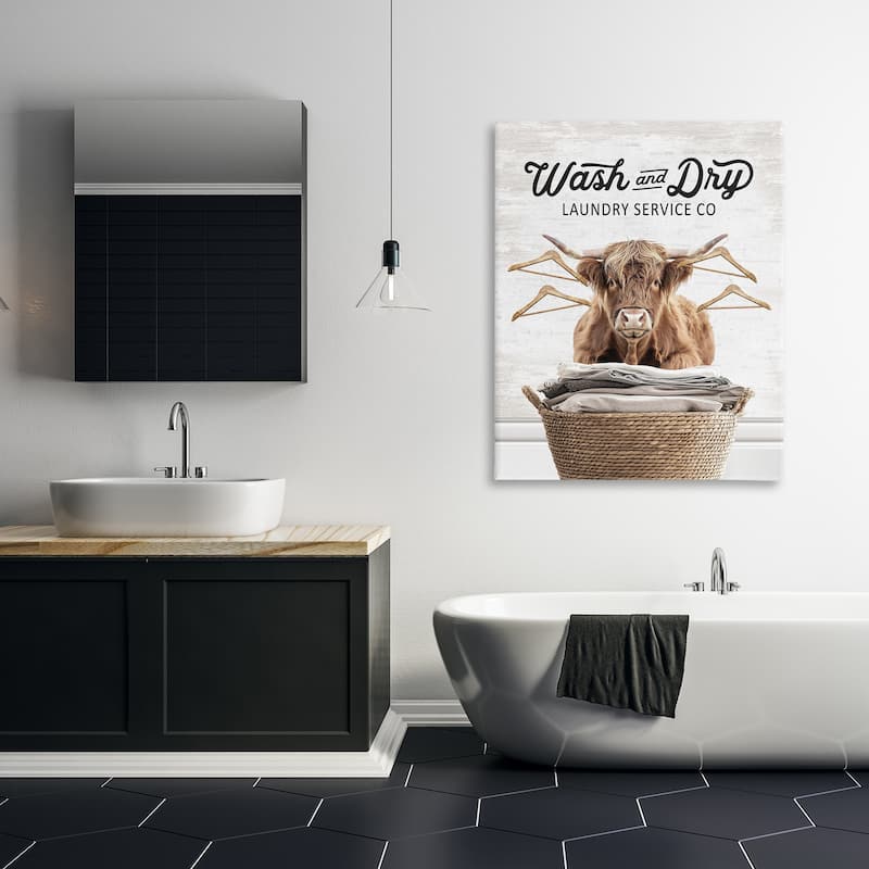 Stupell Wash & Dry Classic Cattle Canvas Wall Art Design By Lettered and Lined