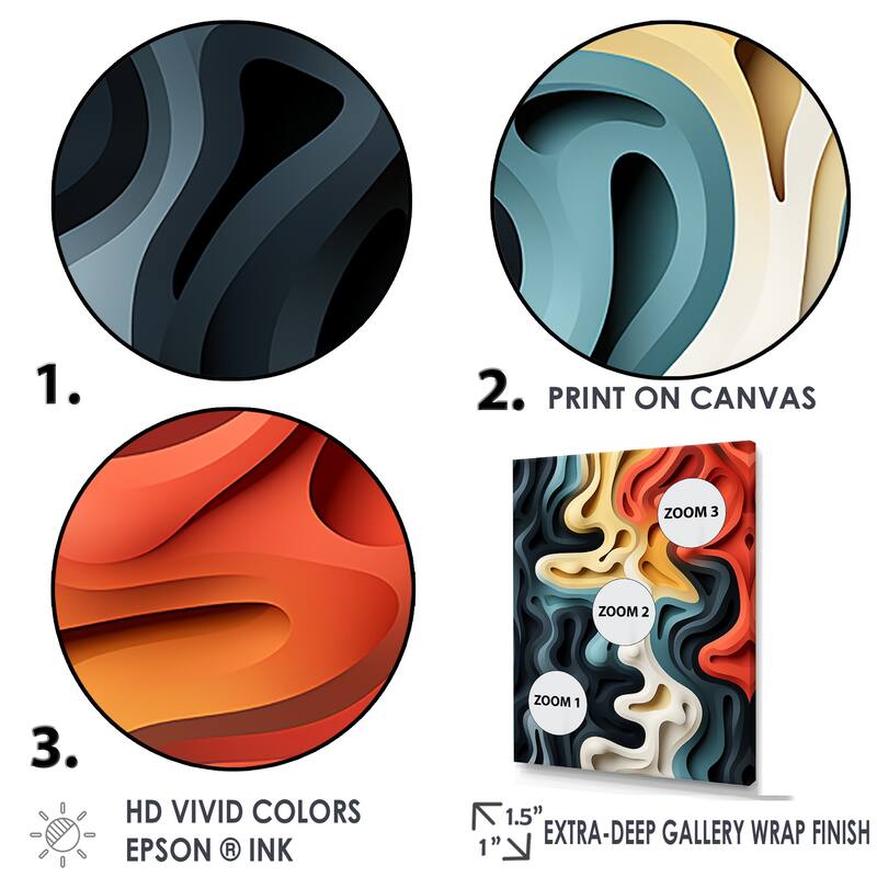 Designart "Multicolor Labyrinth Fusion II" Abstract Shapes Wall Art