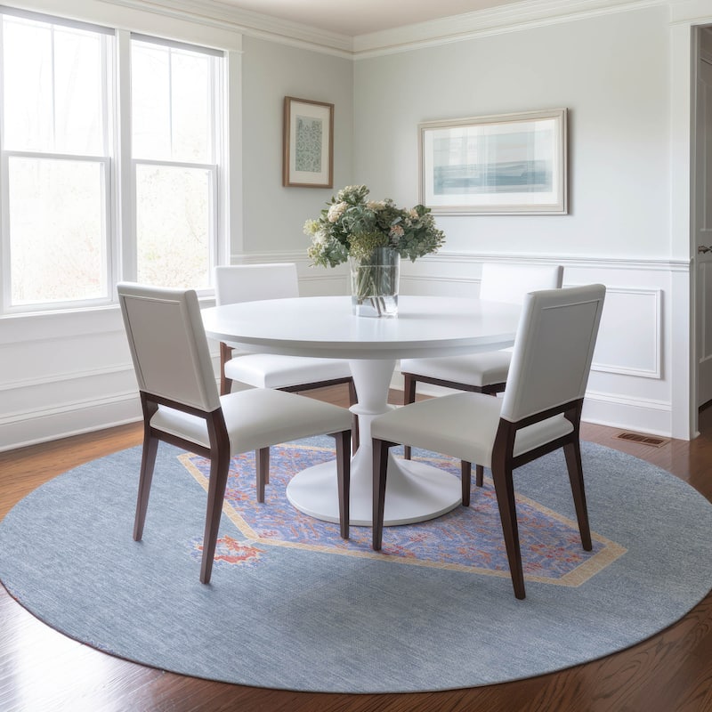 Machine Washable Indoor/ Outdoor Traditional Chantille Rug